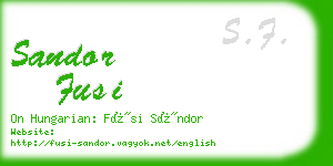 sandor fusi business card